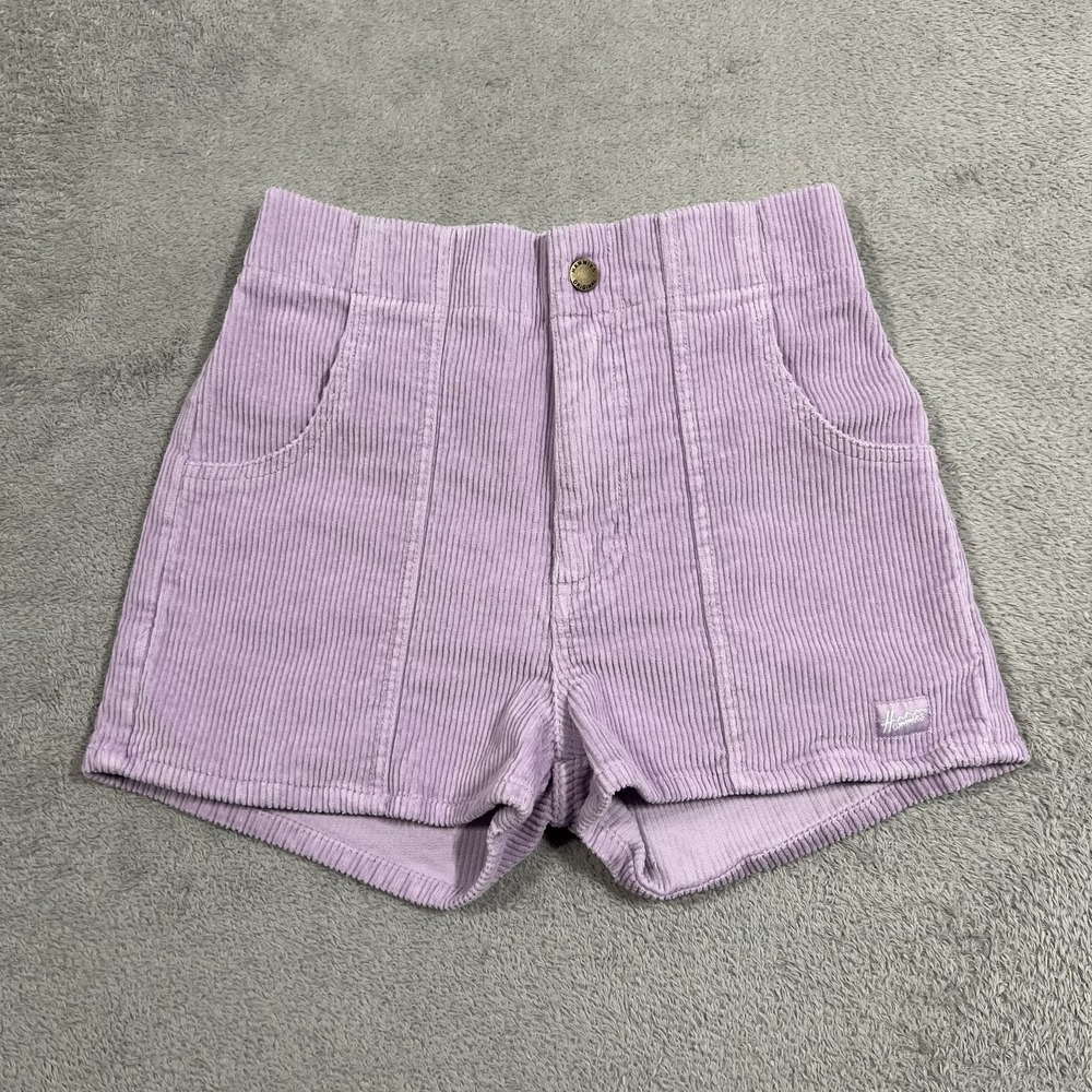 Hammies Corduroy Shorts Womens 26 Purple Retro 70s High Waisted Rollerskaters